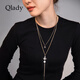 Qlady double layer sweater necklace women's long sweater chain atmospheric high-end 2025 new light luxury high-end pendant accessories