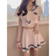 Universal large size 160 Jin Jin is equal to 0.5 kg JK uniform pure lust hot girl sexy summer college style waist shirt short pleated skirt two-piece set white and blue student suit (underwear) XL (140160 Jin Jin is equal to 0.5 kg)