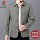 MONTAGUT French jacket men's spring and autumn pure cotton short windbreaker business casual middle-aged dad men's top jacket light khaki M 170 suitable 100-115Jin Jin equals 0.5 kg