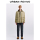 UR new winter men's clothing streamer style spliced lapel workwear pocket cotton clothing UML150040 Khaki XL