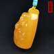 Hupai one thing one picture one certificate natural beeswax pendant Maitreya Buddha Buddha statue pendant necklace chicken fat yellow pendant 19.52 grams 42*39*19 mm