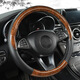 Select peach wood grain steering wheel cover for all seasons, carbon fiber grain car handle cover accessories, non-slip and sweat-absorbent car interior decoration, peach wood grain carbon fiber grain, peach wood grain type 0
