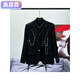 Aolinlin niche design chain black suit jacket men's ins trendy brand handsome street Korean style trendy casual top black M