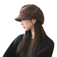 Raodie reversible big head painter's hat female beauty Lard style beret autumn and winter style face-showing small octagonal hat MM1558 black one size
