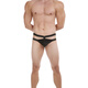 Long Night Men's Hollow Sexy Thong U-convex Comfortable Breathable Bag Double Belt Underwear T-Pants XL (See detailed description for details) Black