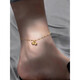 Yiqi 18K gold anklet for women AU750 rose gold K gold light luxury niche design anklet length K gold double bell anklet