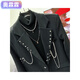 Aolinlin niche design chain black suit jacket men's ins trendy brand handsome street Korean style trendy casual top black M
