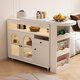 Huang Yusen Cream Style Bar Counter Table Home Balcony Small Apartment Leisure Dining Table Retractable Partition Sideboard Integrated Sofa Sideboard A 81*46*95CM