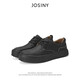 Zhuoshini men's shoes 2025 new autumn casual leather shoes men's high-end sneakers British business casual shoes black 40