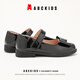 ABC KIDS children's shoes 2025 autumn new Velcro Mary Jane sweet style girls shallow heel small leather shoes black 26