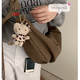 
XBREAK retro fashion dumpling bag 2025 new bag commuter large capacity high-end casual one-shoulder crossbody bag khaki ribbon pendant