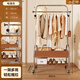 Small craftsman floor-standing coat rack movable bedroom living room multi-functional clothes drying rack double layer length 80cm