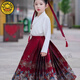 G.duck Girls Horse Face Skirt Autumn Clothing 2024 New Autumn Feeling Autumn and Winter Tang Suit Hanfu Mother and Daughter Suit Skirt Red 100 Children's Size 90-CM