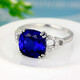 Yiqi Sapphire Ring 925 Silver Plated 18K Gold Inlaid with Colored Gems Colorful Tanzanite Jewelry Ring Women's Accessories No. 8