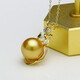 Fuwu Tulip 18K gold with diamonds, perfect round flawless South Sea gold bead pendant, rich gold seawater pearl pendant