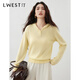 L.WEST 100% Wool Sweater Women's 2025 Winter New Hooded Pullover Design Slim Sweater Yellow XL 120-135Jin Jin equals 0.5 kg