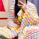 TMJD MISS Big Ball Thread Blanket Big Ball Thread Woolen Thread Knitted Oversized Blanket Thick Throw Blanket Car Seat Cushion Simple 40-Marshmallow 50cm*50cm 4 groups Can be knitted about commonly used cushions/baby blankets