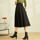 Hengyuanxiang New Retro Retro Droopy High Taiste A-Line Черная юбка для женщин в середине длины бедра осень и зимняя юбка Black S