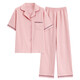 2025 New Pajamas Women Summer Short Sleeve Cotton Suit Cardigan Cute Summer Pants Cartoon Casual Season Home Clothes 9737 Pink XL 120-140Jin Jin is equal to 0.5 kg