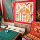 Yonghuan kleberfreier handgefertigter Wollteppich rot Kilim Bohemian Wohnzimmer Tapisserie Nacht