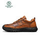 
Woodpecker high-end new style new handmade soft sole men's shoes spring casual shoes men's leather shoes flat large size loafers 9893 light brown 38