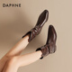 Daphne pointed toe short boots new retro Maillard Western cowboy boots 4025605011 brown 36
