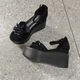 Yiyerated Yiyered Yiyerd Rabatt Damenschuhe Schwarze Aprikosenfarbe mit hochgelösten High-Heels-Keilabsatz-Wasserdichte mit hohem Soled-Hop-Absatz-Waterfleisch-Plattform exponiertes Aprikosenfarbe 9cm13571 36 36 36 36 36