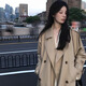 Luge Li trench coat women's khaki spring and autumn women's 2025 new tall Korean style autumn coat mid-length high quality khaki trench coat M