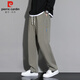 Pierre Cardin pants men's autumn and winter loose straight sports casual pants men's cotton stretch high-end sweatpants black XL