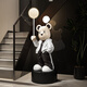 Dyed Spring Violent Bear Floor-standing Large Atmosphere Decoration Living Room Next to Sofa Porch Home High-end Decoration Housewarming Gift Export Version Large Size Height 136cm Black Atmosphere Light + Saving Money + White Round Bottom