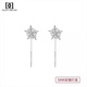 DAISY DREAMs999 Pure Silver Snowflake Tassel Ear Wire Women's Ear Piercing Earrings Niche Design Earrings 2025 New Winter Earrings 999 Pure Silver Snowflake Ear Wire Suitable for Ear Care