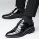 Pei Kezhen en cuir souple Business décontracté chaussures en cuir formel semelle plate Sole Men pointu pointue hauteur invisible augmentation grande taille chaude plus 9921 brillance noire hauteur augmente 38