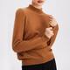 PALUOPO casual and versatile 100% cashmere sweater for women autumn and winter basic multi-color half turtleneck knitted warm sweater New Caramel half turtleneck L 165/105