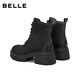 Belle Retro Cowhide Outdoor Style Martin Boots Women's 2025 Winter New Shopping Mall Same Color Polished Short Boots E8V1DDD5 Black-Single Li 37