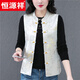 Hengyuanxiang New Chinese Style National Style Vest Women's Spring and Autumn Short Style 2025 New Style Foreign Style Outerwear Vest Mother's Thin Vest Vest Off-White L Reference 95-110Jin Jin is equal to 0.5 kg