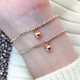 Menbin Lao Fenghuang Gold Store 18K rose gold plated plain gold bracelet three-color gold bracelet colored gold glossy peach heart versatile time 6+