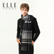 ELLE Fashion Plaid Tassel Scarf Men's and Women's Universal Pure Wool Autumn and Winter Warm Scarf Men's Gift Box