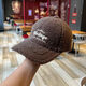 Yinqi Starling Lamb Wool Baseball Cap Women's 2025 New Autumn and Winter Fashionable Warm Thick Peaked Cap Showing Face Small Plush Hat Brown One Size