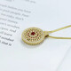 Ningfeng 18K gold natural pigeon blood ruby diamond pendant for women ancient compass rose sweater necklace pendant jewelry pendant