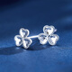 Meluxe clover Pt950 platinum earrings crushed ice platinum earrings birthday gift for girlfriend and wife about 1.55g