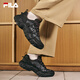 FILA Official Men's Shoes FLUID 6 Retro Sports Shoes 2025 Winter New Cat Claw 6th Generation Casual Dad Shoes Black/Shadow Black Gray-BD 42