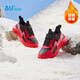 361 Children's Cotton Shoes 2025 Winter Light Cushioning Plus Velvet Warm Sports Running Shoes for Men, Women, Small, Medium and Large Children Black 32