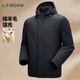 Shanshan Men's Cotton Short Autumn and Winter Hooded Warm Wool Lined Solid Color Business Daily Commuting Top Jacket