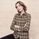 FINITY shirt 2025 winter new style simple temperament plaid casual commuting outer top for women KaGe S