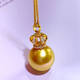 Buhesyt South Sea gold bead pendant Philippine color oyster pearl necklace 13-14mm thick gold 18K gold inlaid 14-14mm