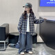 Girls plaid shirt spring and autumn 2025 new fashionable girls big children autumn fashionable jacket children Korean style shirt red 170