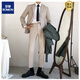 ROMON Korean style two-piece casual suit for men in autumn new handsome professional formal suit suit groomsmen dress apricot single-breasted (can change the size of top or pants alone) S (suit pants) 85-95Jin Jin is equal to 0.5 kg