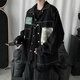 Ye Yuchun Autumn Japanese Spliced ​​Men's Denim Jacket Fashion Student Korean Style Shirt Teen Loose Working Jacket L15885 M (90-105Jin[Jin equals 0.5 kg])