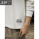 JEEP SPIRIT heavyweight inner wear men's long-sleeved T-shirt spring and autumn loose large size American fashion brand top Henry collar bottoming shirt sweatshirt white M suitable weight 90-130Jin Jin is equal to 0.5 kg