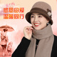 SAIXIMAN's new middle-aged and elderly women's winter hat plus velvet hat to keep warm, fashionable and versatile, 3163 camel color, velvet-free, adjustable (hat + scarf + gloves)